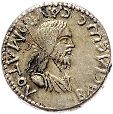 BOSPORANISCHES KÖNIGREICH, Sauromates II. 174/175-210/211n. C. und Septimius Severus mit Caracalla, ELEKTRON - Mince a medaile