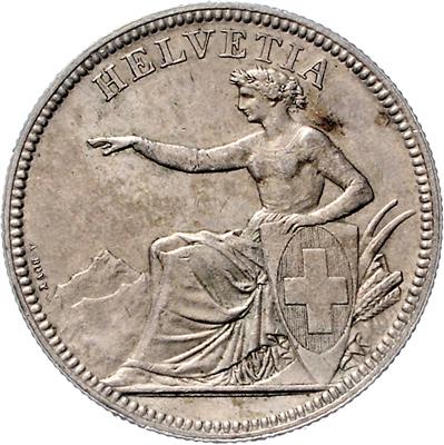 5 Franken 1874 "B.", Brüssel. Divo/ Tobler (DT) 296. =24,96 g 12h= III - Münzen und Medaillen