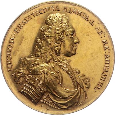 Admiral Fjodor Matwejewitsch APRAXIN 1661-1728, (Peter I. 1672-1725) GOLD - Monete e medaglie