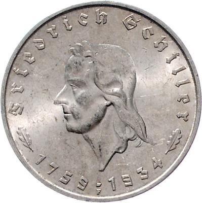 (6 Stk.) 2 RM 1933 A, - Münzen und Medaillen