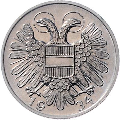 1 Schilling 1934, =7,03 g= Erstabschlag/Polierte Platte - Coins and medals
