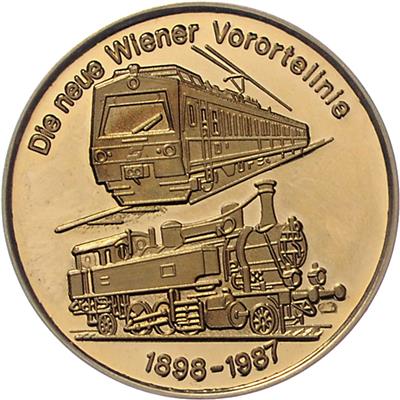 Die neue Wiener Vorortelinie/3 Jahre VOR Betrieb GOLD - Münzen und Medaillen