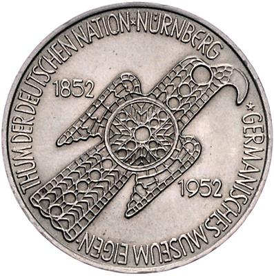 5 Mark 1952 D, Germanisches Museum, =11,22 g=, (kl. Kr.) II-/II - Münzen, Medaillen und Papiergeld