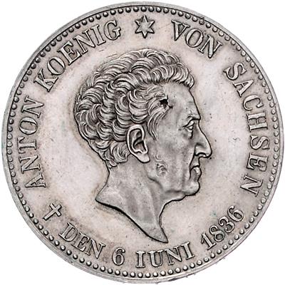 Sachsen, Anton 1827-1836 - Mince, medaile a papírové peníze