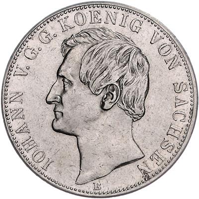 Sachsen, Johann 1854-1873 - Coins, medals and paper money