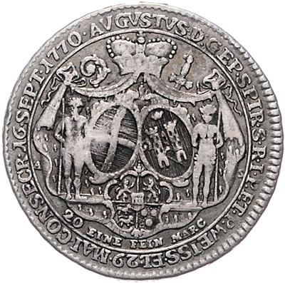 Speyer, August Philipp von Limburg- Styrum 1770-1797 - Münzen, Medaillen und Papiergeld