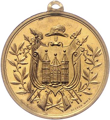 100jähriger Bestand des k. k. privilegierten bürgerlichen Schützenkorps in Eggenburg 1895 - Monete, medaglie e cartamoneta