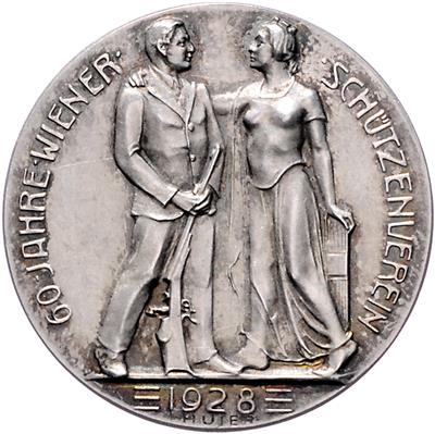 13. NÖ. Landesschießen und 60Jahre Wiener Schützenverein 1928 - Mince, medaile a papírové peníze