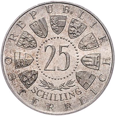 25 Schilling 1956, Wolfgang Amadeus Mozart, Med. Grienauer, =13,12 g= offene PP - Coins, medals and paper money