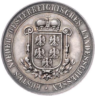 I. NÖ Landesschießen in Wiener Neustadt 1881 - Mince, medaile a papírové peníze
