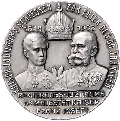 Kaiserubiläumsfestschießen am k. k. Hauptschießstand "Erzherzog Eugen" in Bozen vom 20. April bis 4. Mai 1908 - Coins, medals and paper money