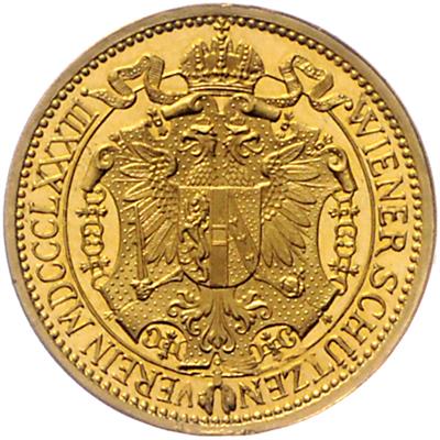 Türkenbefreiungs- und Jubiläumsschießen des Wiener Schützenvereins 1883 GOLD - Münzen, Medaillen und Papiergeld