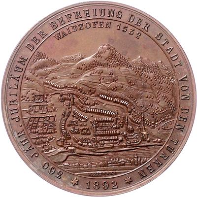 Waidhofen an der Ybbs- 360jähriges Jubiläum der Befreiung von den Türken - Mince, medaile a papírové peníze