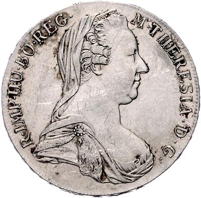 Maria Theresia nach 1780 - Mince, medaile a papírové peníze