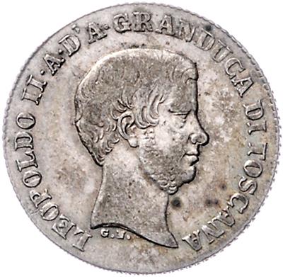 Toscana, Leopold II. 1824-1859 - Münzen, Medaillen und Papiergeld