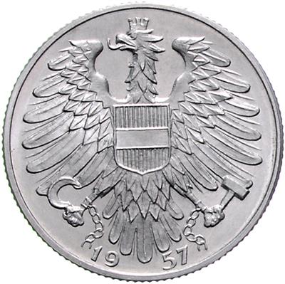 5 Schilling 1957 Wien; =4,00 g=(kl. Kr.) III+/III - Münzen, Medaillen und Papiergeld