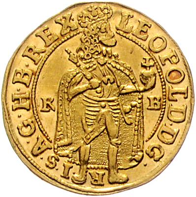 Leopold I., GOLD - Mince, medaile a papírové peníze