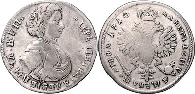 Peter I. Aleksejevic 1696-1725 - Mince, medaile a papírové peníze