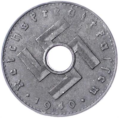 5 Reichspfennig 1940 B, Wien, Prägung der Reichskreditkassen , =2,48 g= III+/II- - Münzen, Medaillen und Papiergeld
