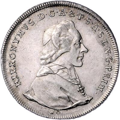 Hieronymus v. Colloredo - Mince, medaile a papírové peníze