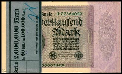 100.000 Mark Reichsbanknote vom 1.2.1923 - Mince, medaile a papírové peníze