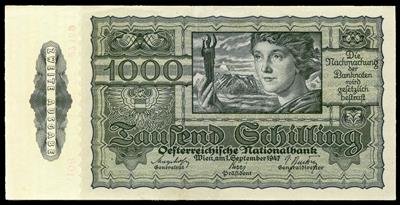 1000 Schilling 1947 2. Ausgabe - Münzen, Medaillen und Papiergeld