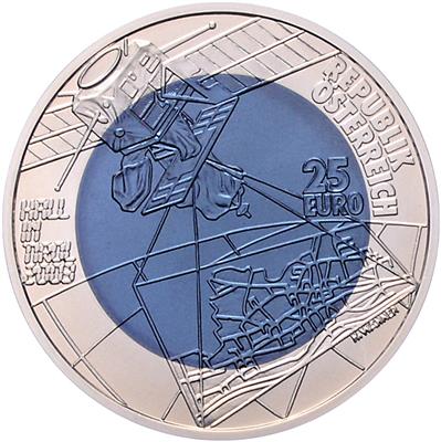 25 Euro Silber/ Niob- Münzen,2004 (Stadt Hall) bis 2012 (Bionik) - Münzen, Medaillen und Papiergeld