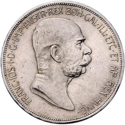 Franz Josef I., Kronenwährung - Mince, medaile a papírové peníze