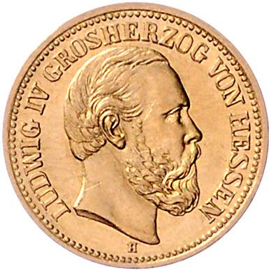 Hessen, Ludwig IV. 1877-1892, GOLD - Mince, medaile a papírové peníze