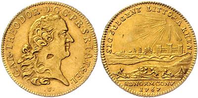 Pfalz- Sulzbach, Kurfürst Karl Theodor 1743-1799 GOLD - Mince, medaile a papírové peníze