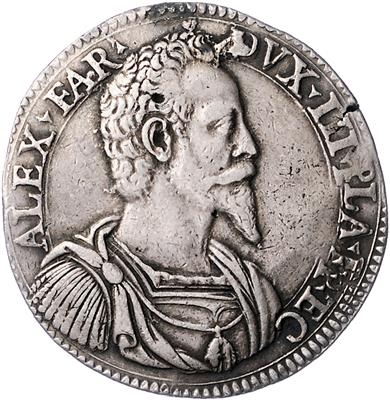 Piacenza, Alessandro Farnese 1586-1591 - Mince, medaile a papírové peníze