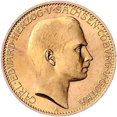 Sachsen- Coburg- Gotha, Karl Eduard 1900-1918, GOLD - Münzen, Medaillen und Papiergeld