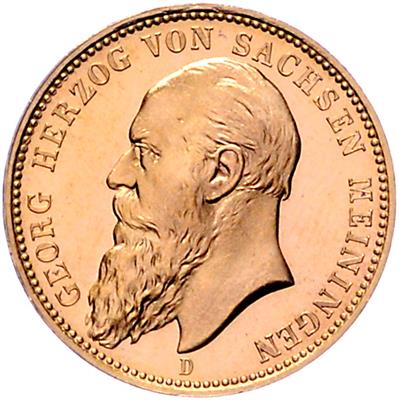 Sachsen- Meiningen, Georg II.1866-1914, GOLD - Mince, medaile a papírové peníze