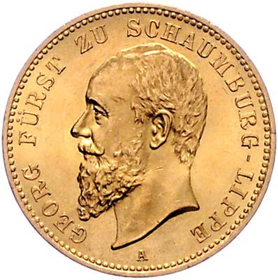 Schaumburg- Lippe, Georg 1893-1911, GOLD - Münzen, Medaillen und Papiergeld