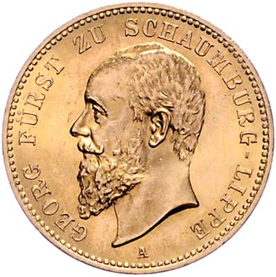Schaumburg- Lippe, Georg 1893-1911, GOLD - Mince, medaile a papírové peníze