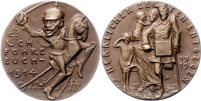 Medailleur Karl Goetz, auf die Kriegsverbrechen des Kaisers - Münzen
