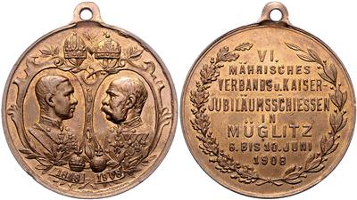 Müglitz (Mohelnice), 6. Mährisches Verbands- und Kaiserjubiläumsschiessen 1908 - Coins