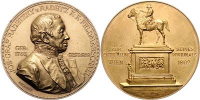 Radetzky von Radetz, auf die Enthüllung des Denkmals in Wien 1892 - Monete