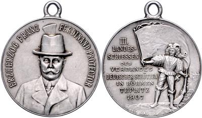 Teplitz, 3. Landesschießen des Verbandes Deutscher Schützen in Böhmen 1907 - Coins
