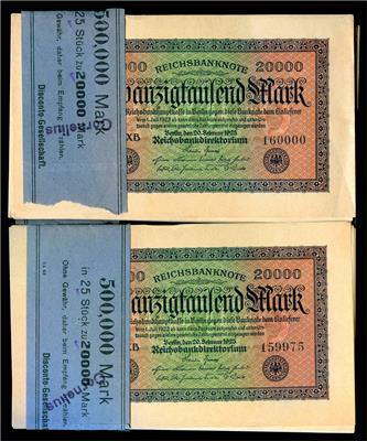 20.000 Mark Reichsbanknote vom 20.2.1923 - Monete