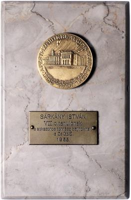 Judaika, Israelitisches Realgymnasium Pest (Budapest) Auszeichnung für Sarkany Istvan - Mince