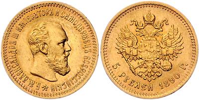 Alexander III. 1881-1894, GOLD - Münzen, Medaillen und Papiergeld