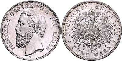 Baden, Friedrich I. 1856-1907 - Mince, medaile a papírové peníze