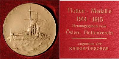 Flottenmedaille des Flottenvereins zugunsten der Kriegsfürsorge - Coins, medals and paper money