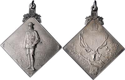 Franz Josef I.- 50jähriges Regierungsjubiläum 1898 gewidmet dem obersten Jagdherren - Mince, medaile a papírové peníze