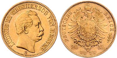 Hessen, Ludwig III. 1848-1877GOLD - Münzen, Medaillen und Papiergeld