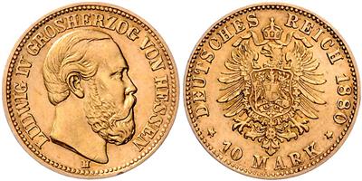 Hessen, Ludwig IV. 1877-1892 GOLD - Münzen, Medaillen und Papiergeld