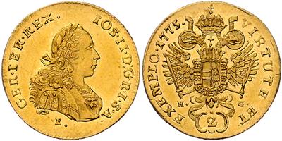 Josef II., als Mitregent GOLD - Münzen, Medaillen und Papiergeld