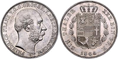 Mecklenburg-Schwerin, Friedrich Franz II. 1842-1883 - Münzen, Medaillen und Papiergeld