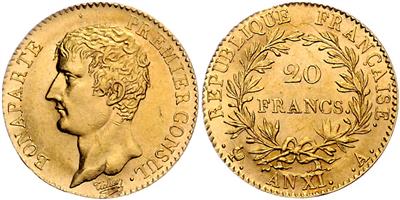 Napoleon I. als 1. Konsul 1801-1804, GOLD - Coins, medals and paper money